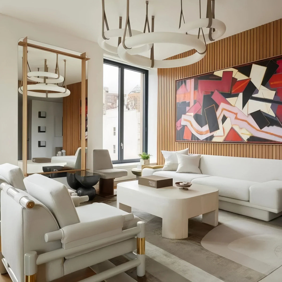 Oslo L1P Pendant Alabaster Chandelier, Halo Ring Chandelier With canopy Over Dining Table-Chandelier-Kavker