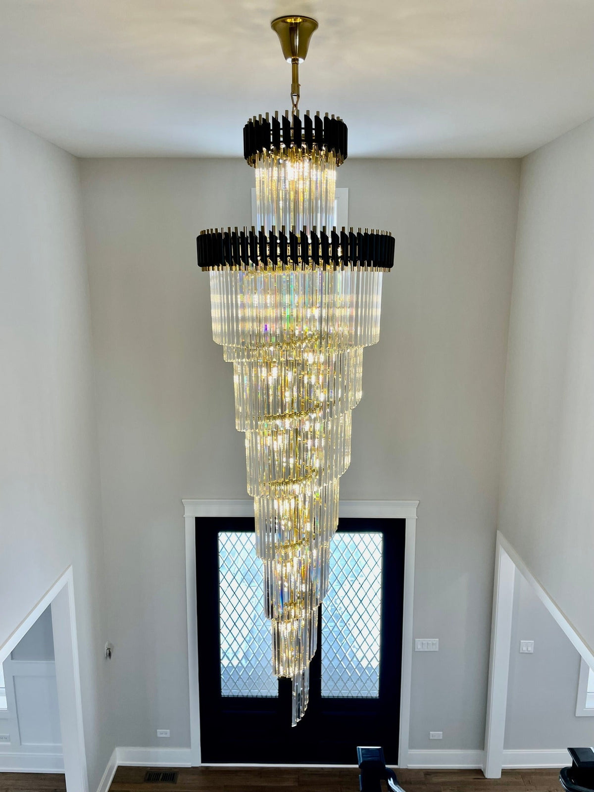 Spiral Crystal Chandelier For Foyer/ Staircase-Chandeliers-Kavker-Kavker