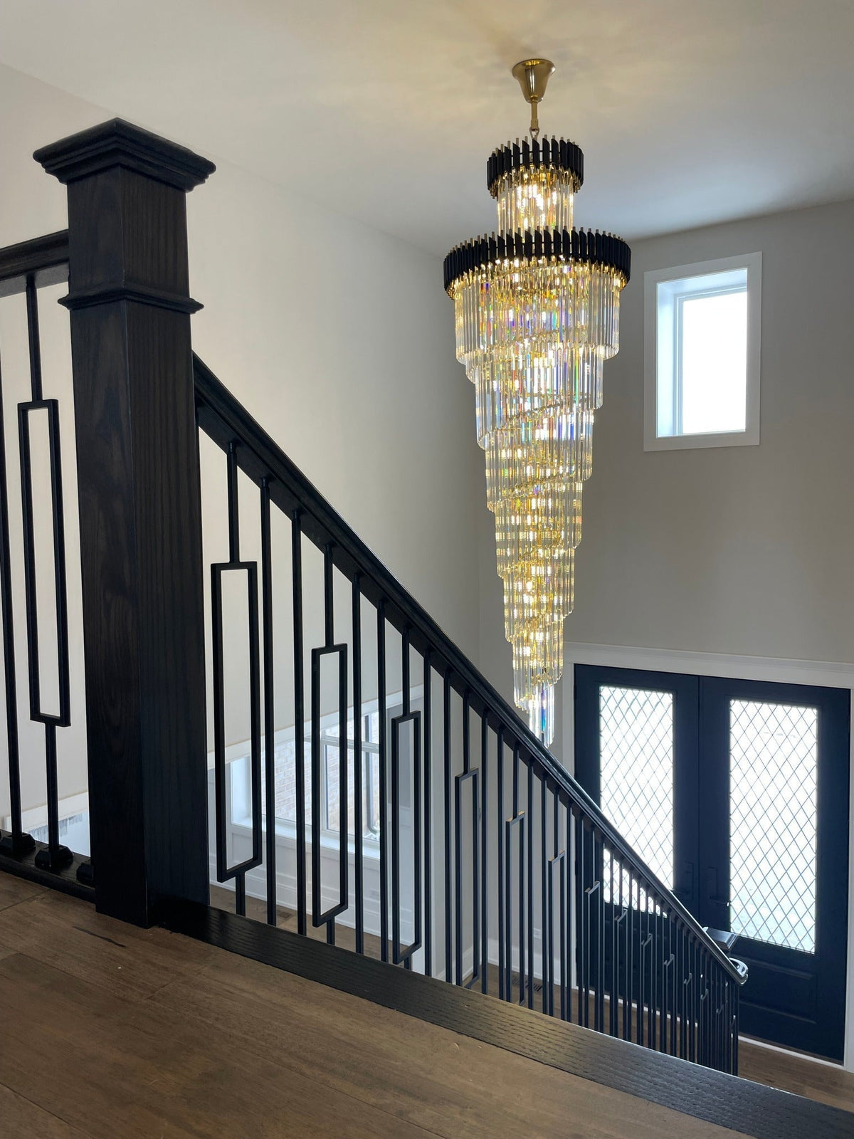 Spiral Crystal Chandelier For Foyer/ Staircase-Chandeliers-Kavker-Kavker