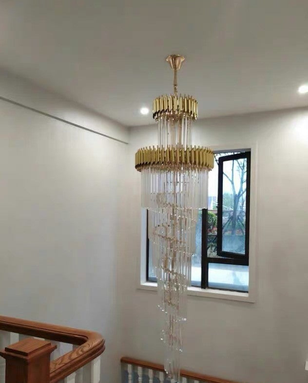 Spiral Crystal Chandelier For Foyer/ Staircase-Chandeliers-Kavker-Kavker