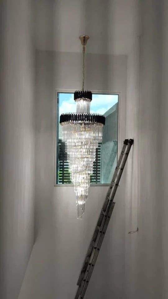 Spiral Crystal Chandelier For Foyer/ Staircase-Chandeliers-Kavker-Kavker