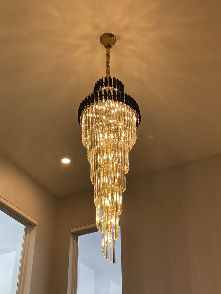 Spiral Crystal Chandelier For Foyer/ Staircase-Chandeliers-Kavker-Kavker