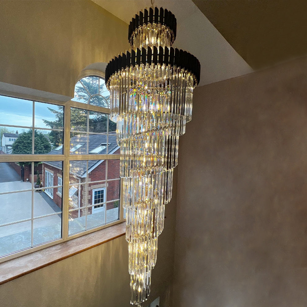 Spiral Crystal Chandelier For Foyer/ Staircase-Chandeliers-Kavker-Kavker