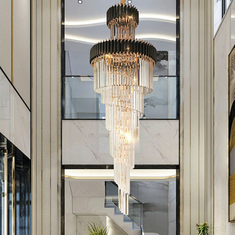 Spiral Crystal Chandelier For Foyer/ Staircase-Chandeliers-Kavker-Kavker