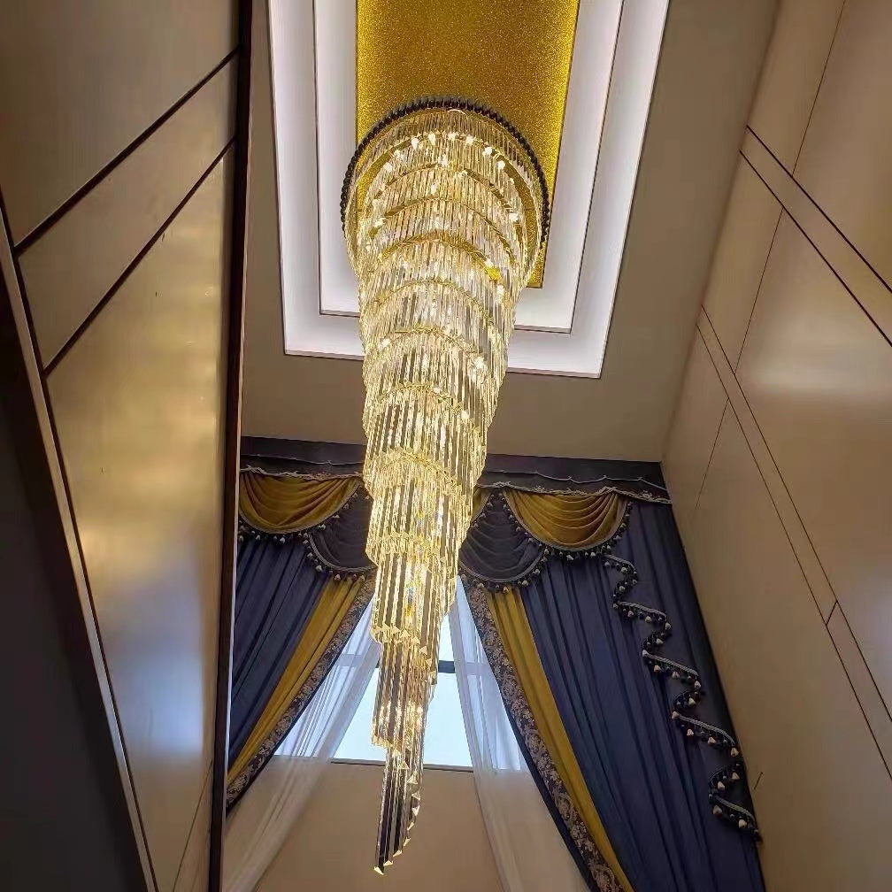 Spiral Crystal Chandelier For Foyer/ Staircase-Chandeliers-Kavker-Kavker