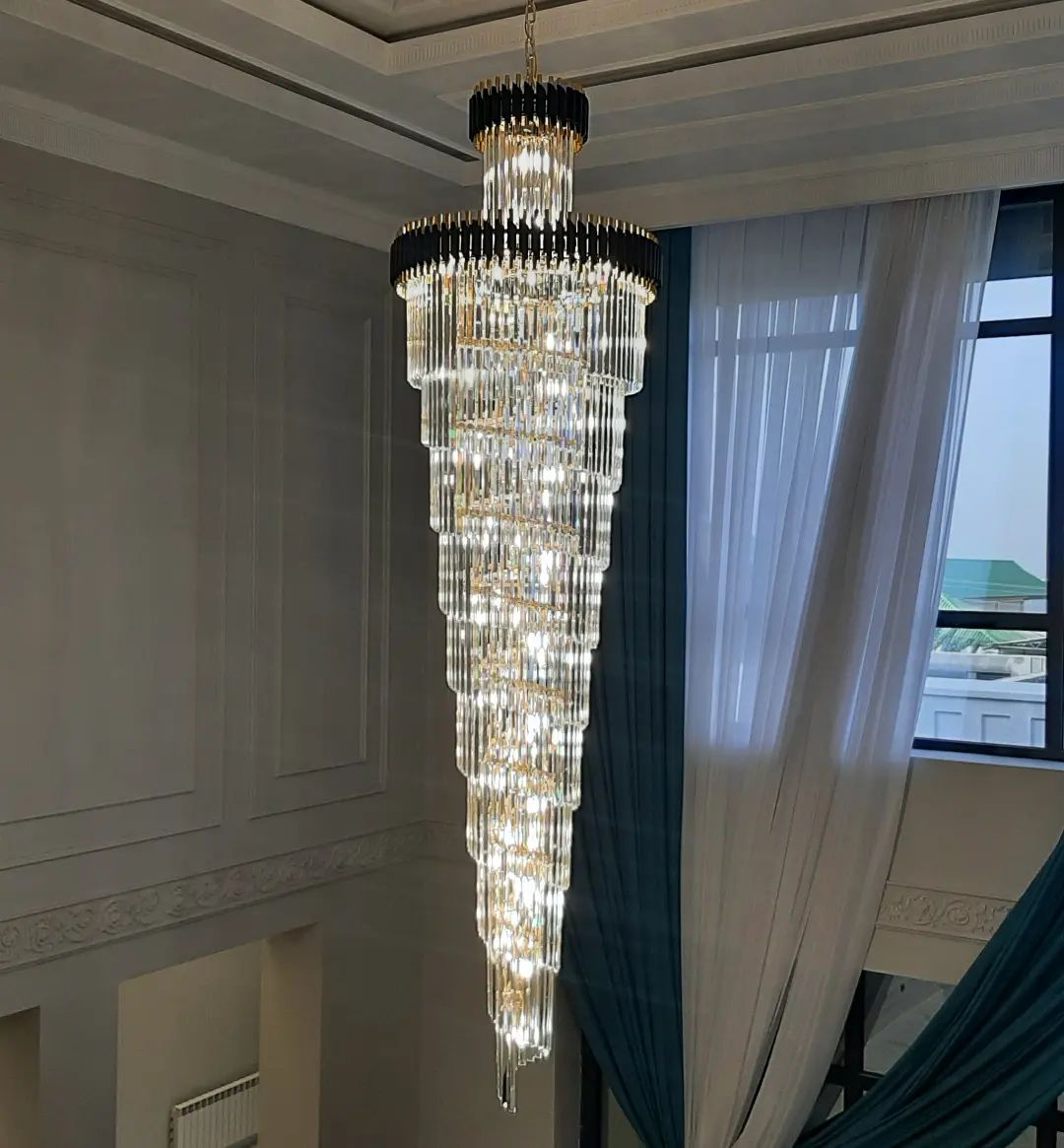 Spiral Crystal Chandelier For Foyer/ Staircase-Chandeliers-Kavker-Kavker