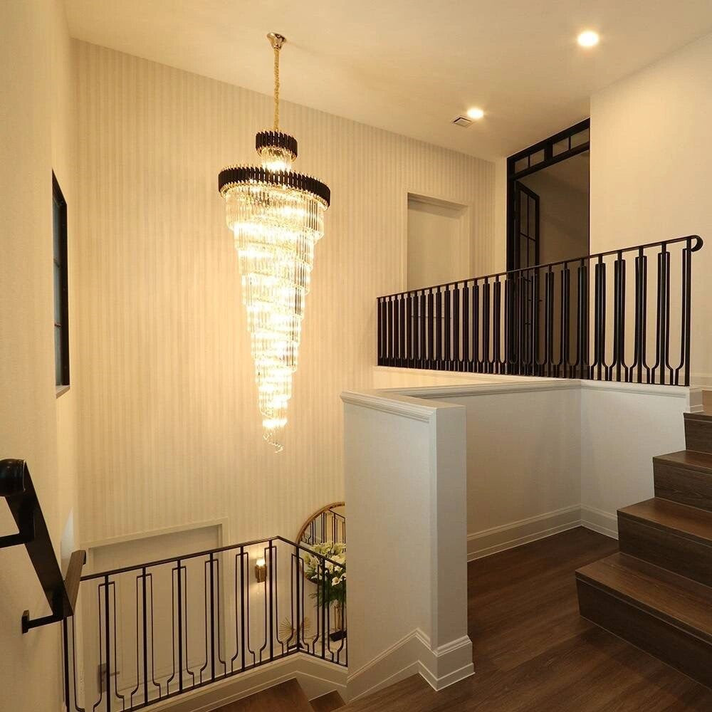 Spiral Crystal Chandelier For Foyer/ Staircase-Chandeliers-Kavker-Kavker