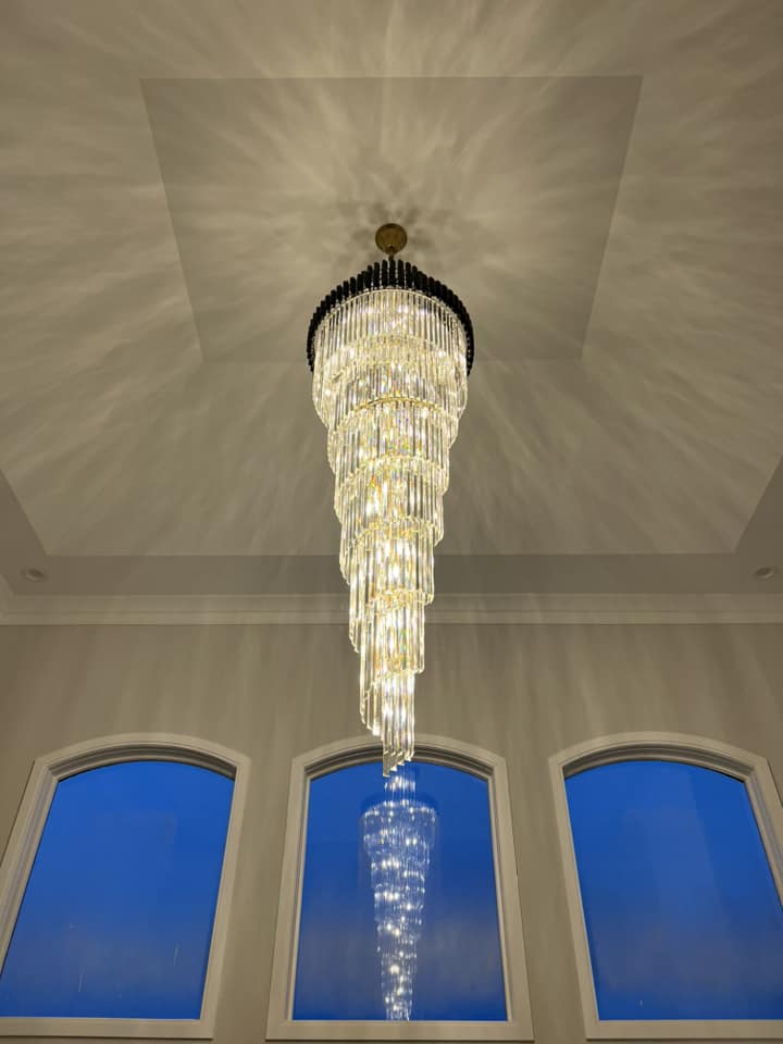 Spiral Crystal Chandelier For Foyer/ Staircase-Chandeliers-Kavker-Kavker