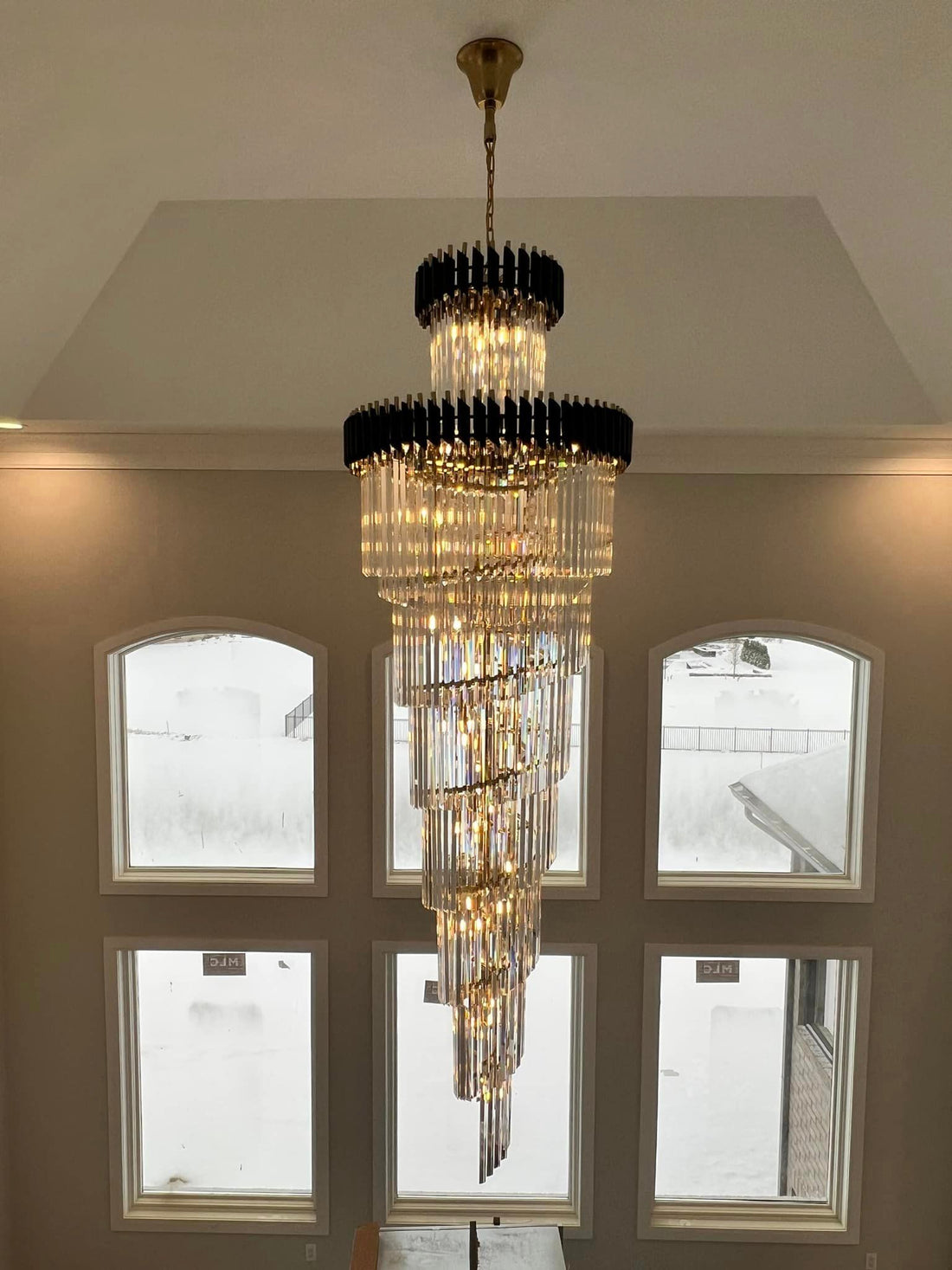 Spiral Crystal Chandelier For Foyer/ Staircase-Chandeliers-Kavker-Kavker