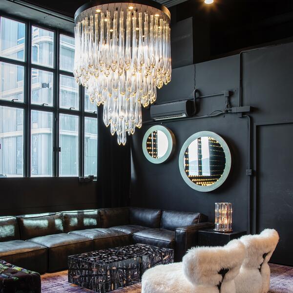 Tiffany Round Flushmount Pendant-Chandelier-Kavker-Kavker